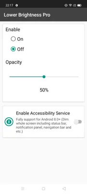 Lower Brightness Pro android App screenshot 0
